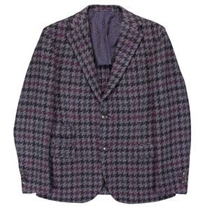 Boglioli‎ THE GIGI Klimt Mens 42R Gray Houndstooth Wool Unstructured Sport Coat